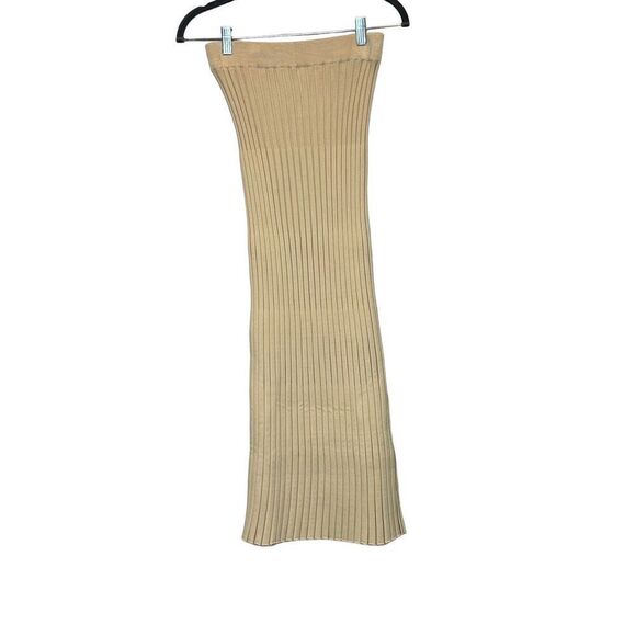 Princess Polly tan ribbed knit form fitting maxi skirt size 10 - Picture 12 of 16